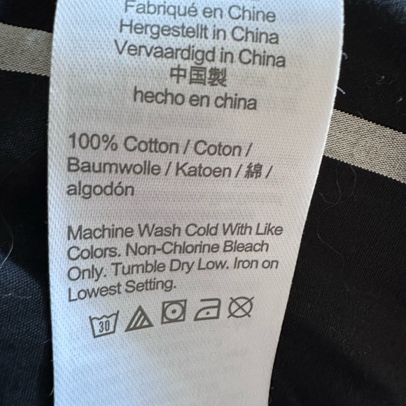 J. Crew Cinched-Waist Cotton Poplin Midi Dress Black & Ivory Stripe LG Worn 1x - Picture 8 of 13